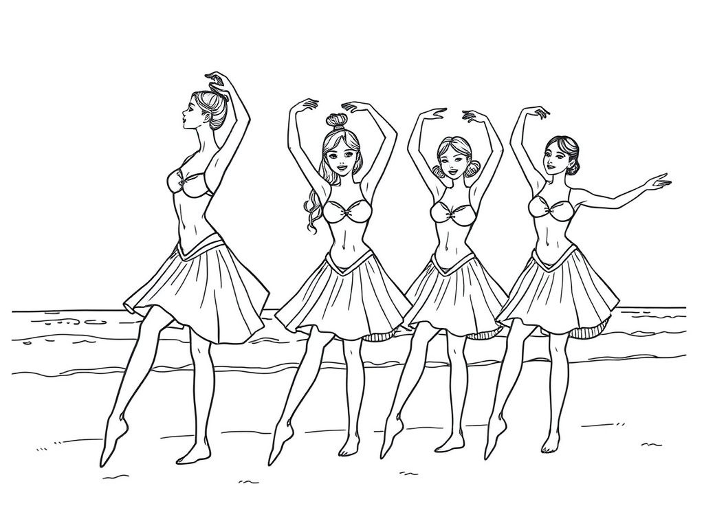 ballerina babes at the beach