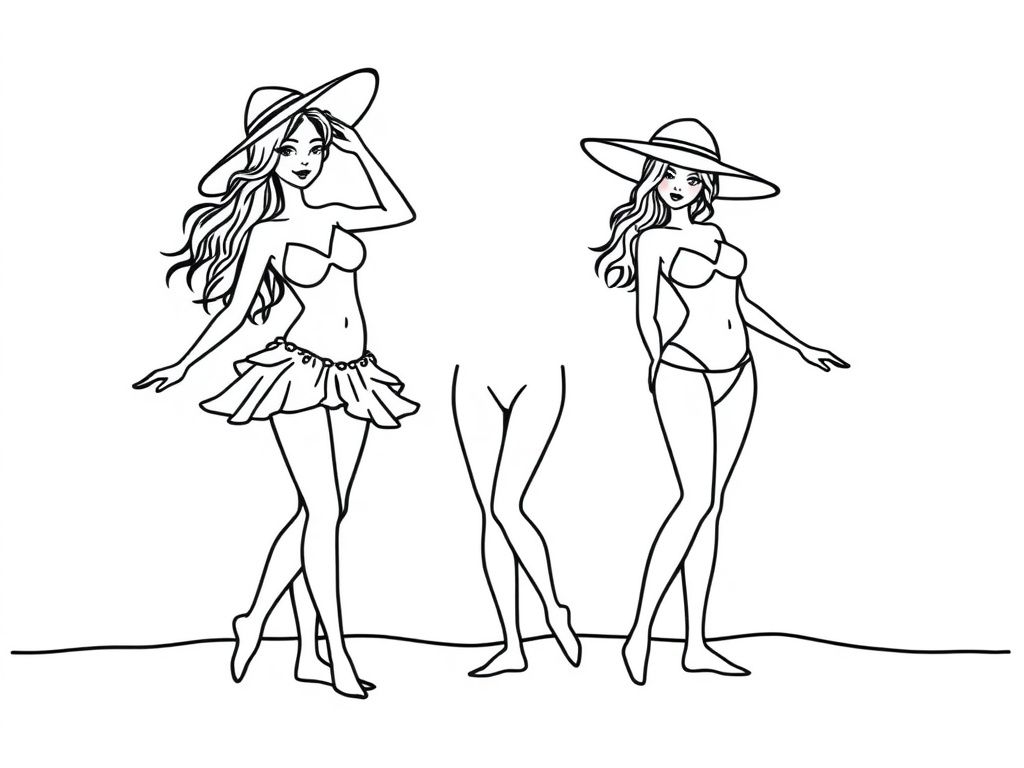 Fashion Models Coloring Page