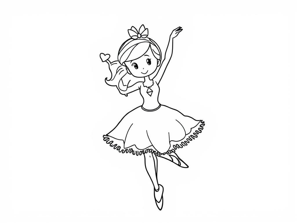 Cute Ballerina Coloring Page
