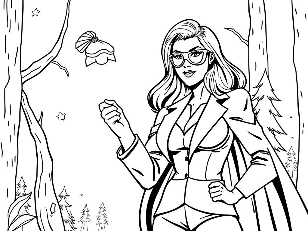 Superhero Woman Coloring Page