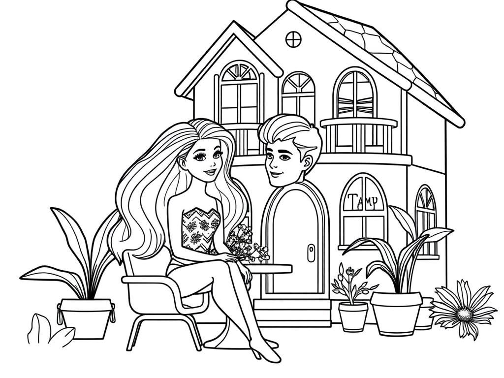 Preview of barbie and ken at the dream house