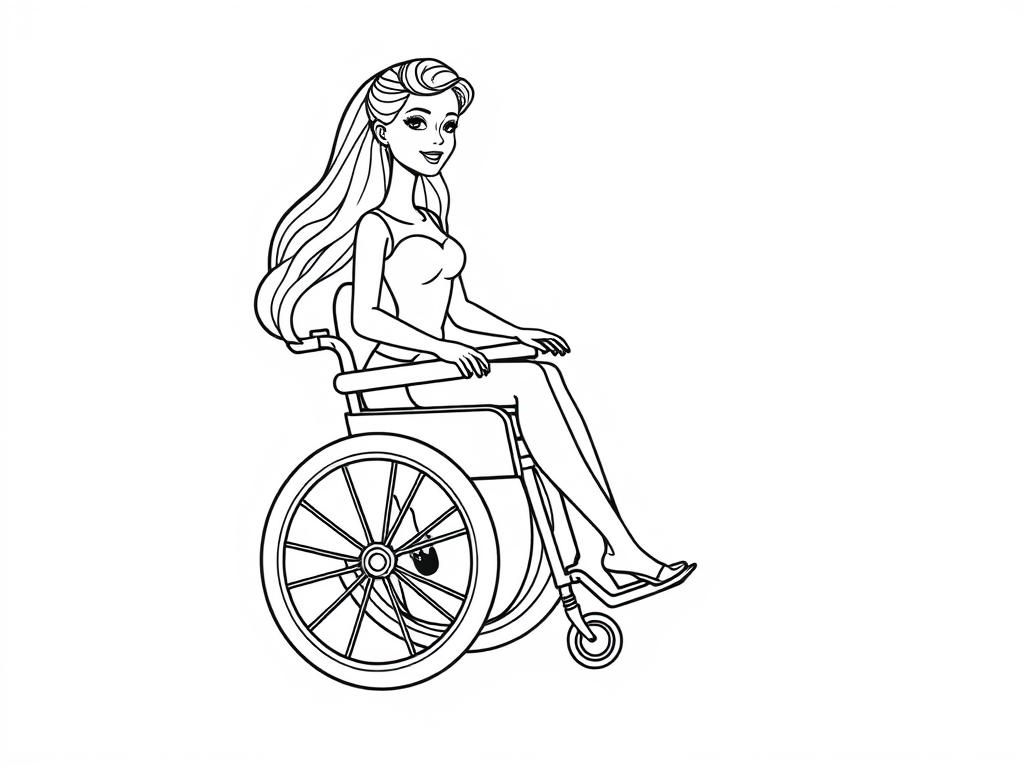 Preview of barbie riding in a wheelchair