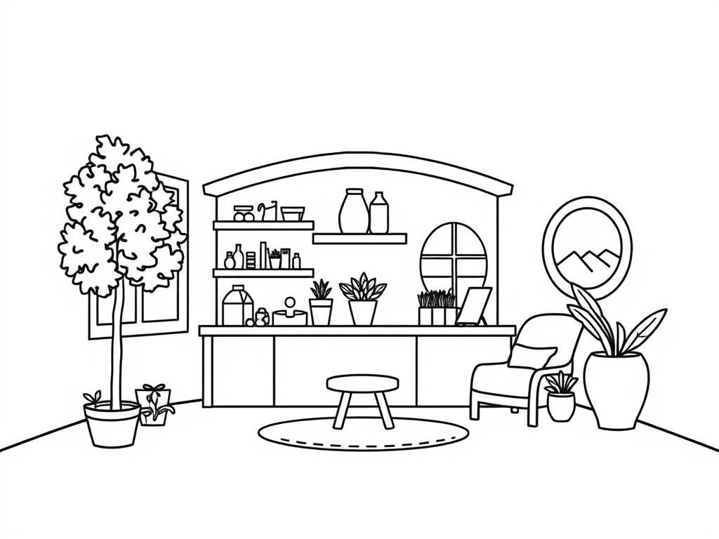 Interieur kleurplaat