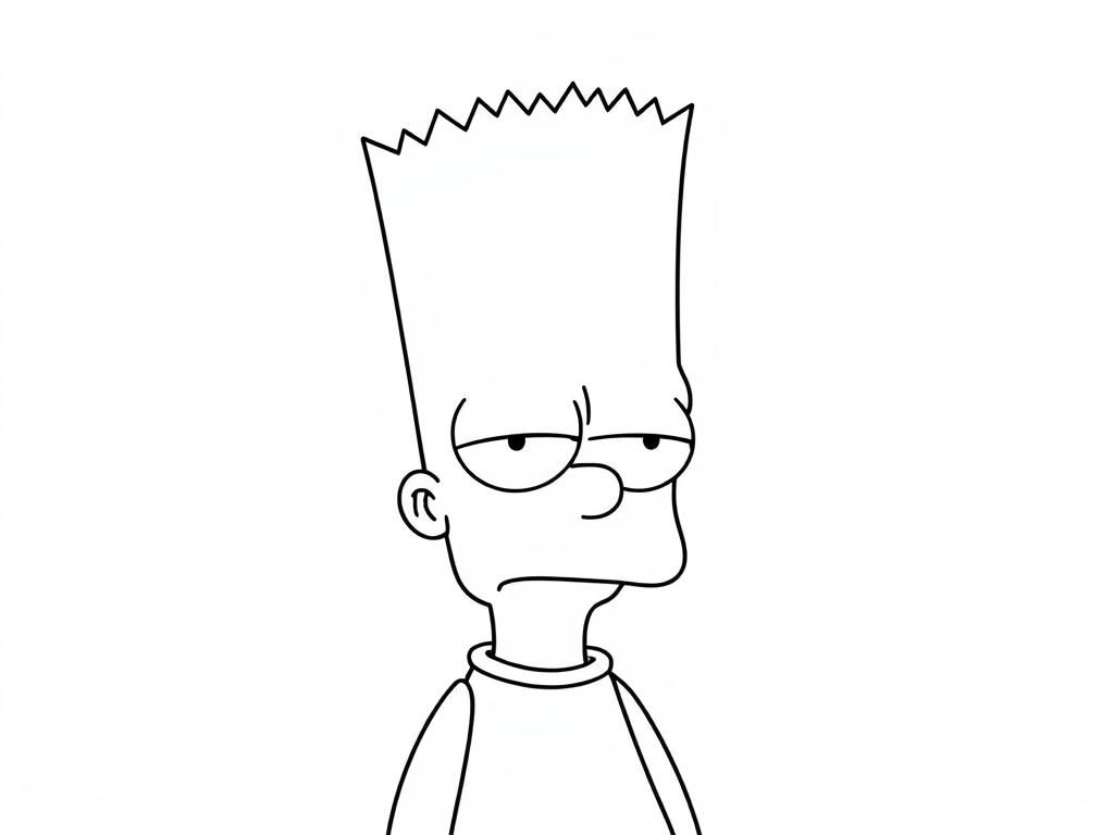 Preview of bart simpson sad coloring pages