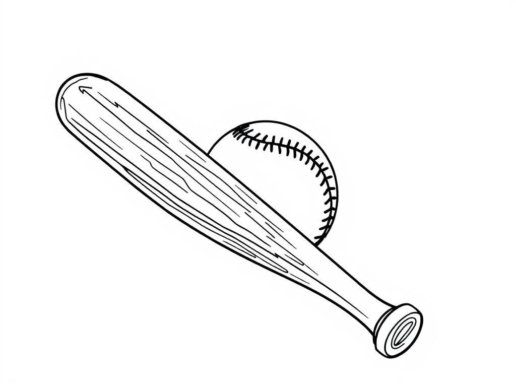 Preview of baseball bat and a baseball