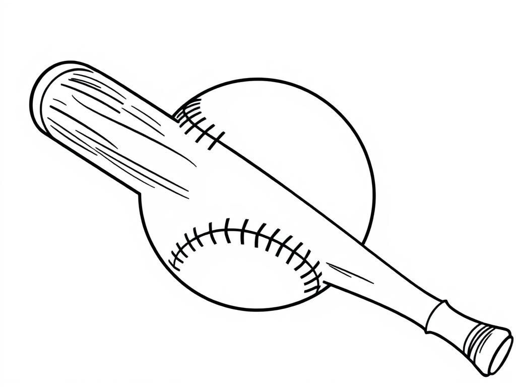 Preview of baseball bat with a baseball