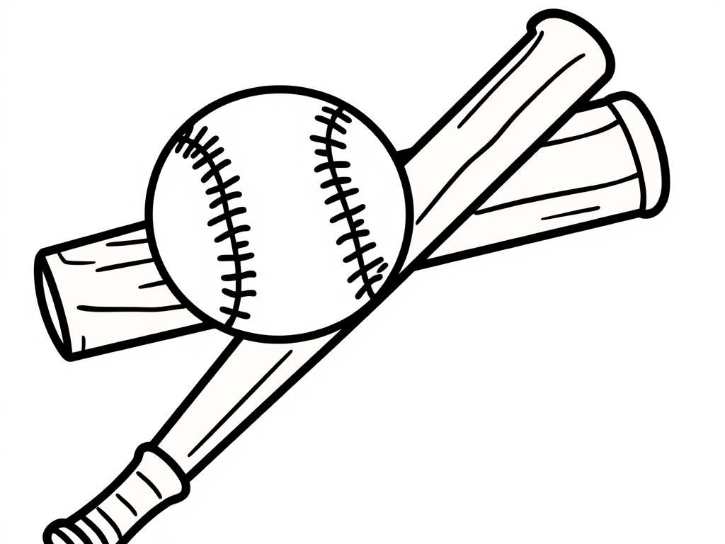 Preview of baseball bat with a baseball