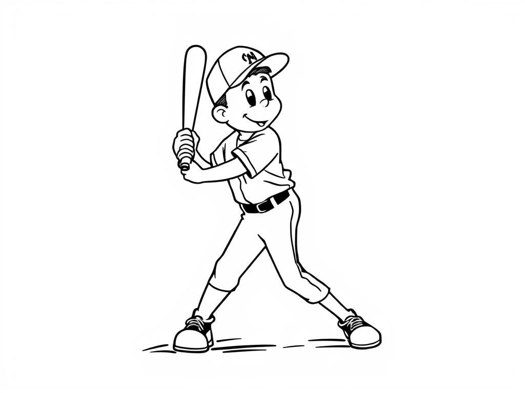 Baseball Boy Coloring Page