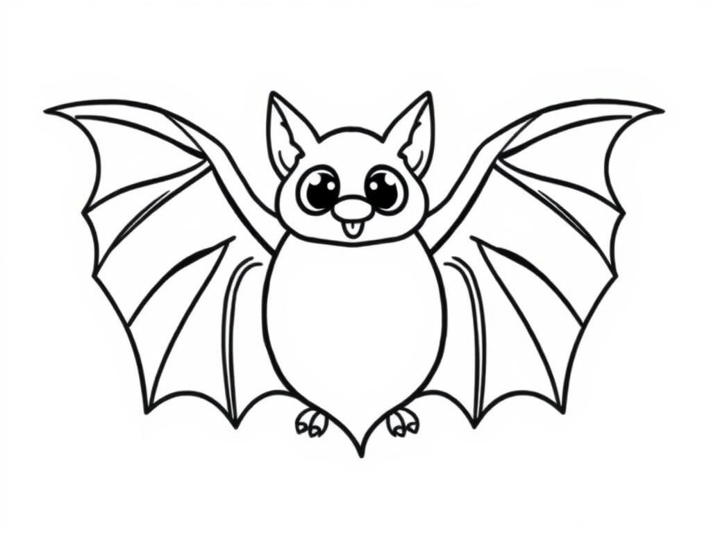 Cute Bat Coloring Page