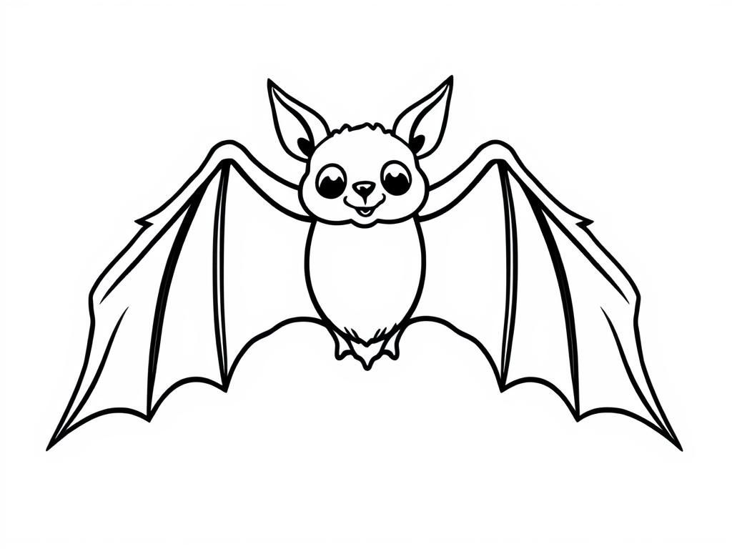 Cute Bat Coloring Page