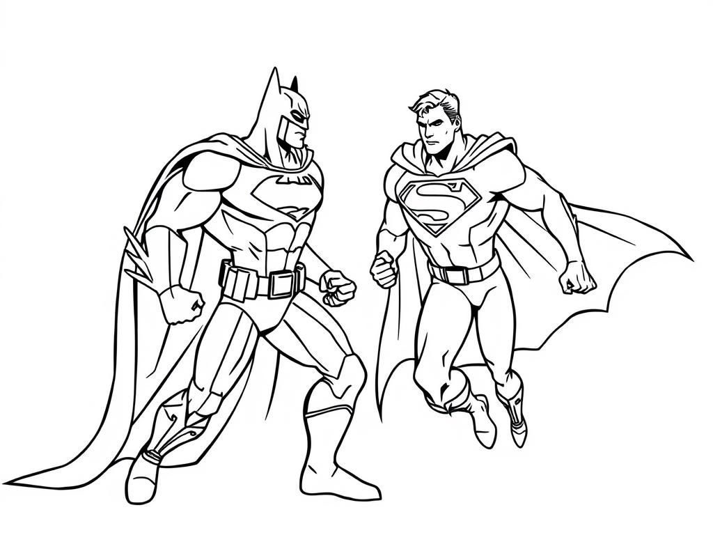 Batman and Superman Coloring Page