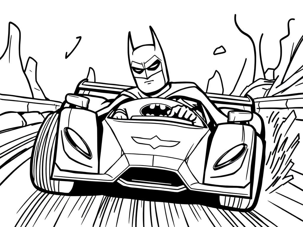 Preview of Batman in een raceauto