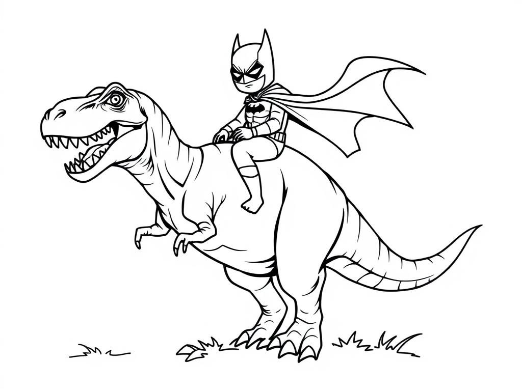 Preview of Batman riding a T-rex