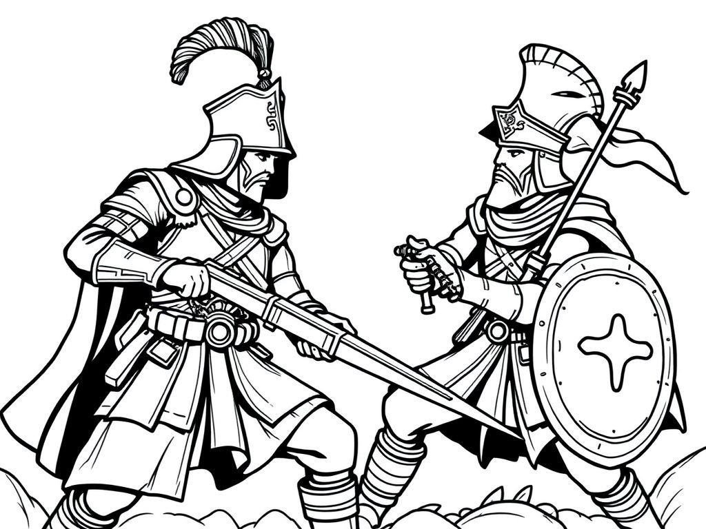 battle of two imperial soldiers, one english and the other french