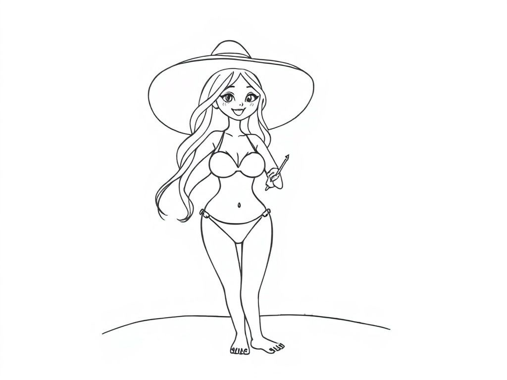 Adult Woman Coloring Page