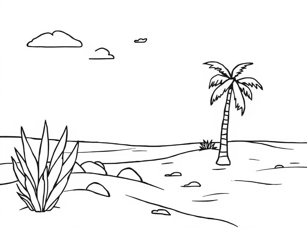 Beach Scene Coloring Page
