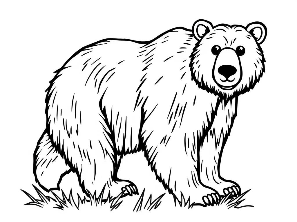 Grizzly Bear Coloring Page - Nature's Majesty