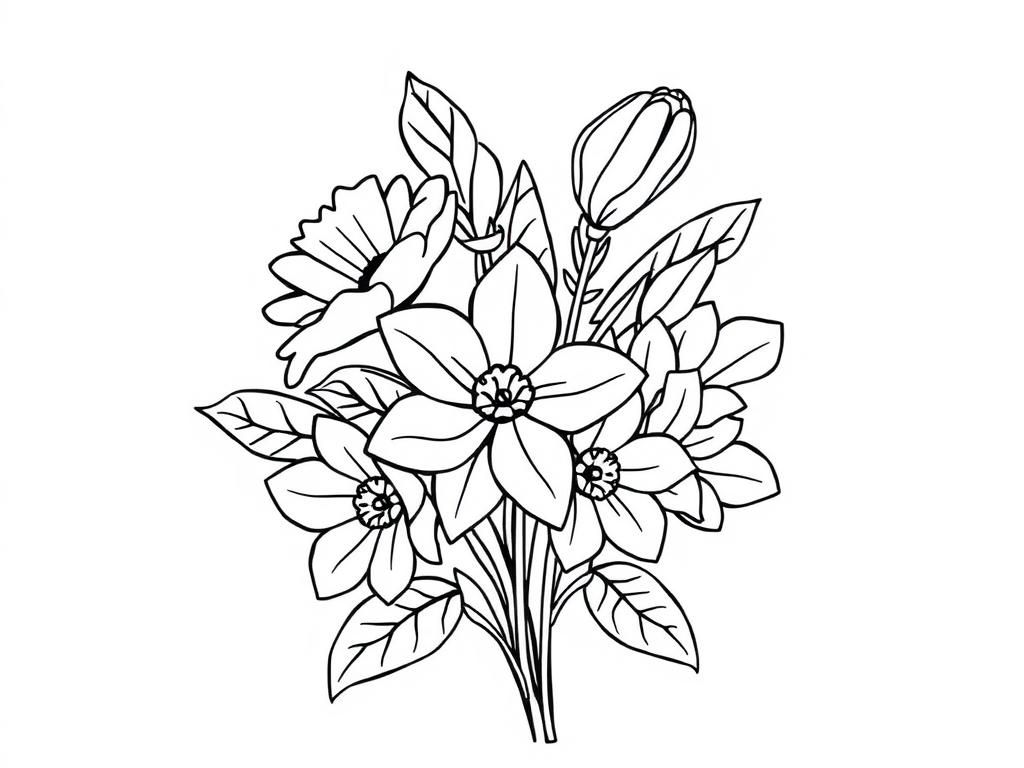 Flower Bouquet Coloring Page