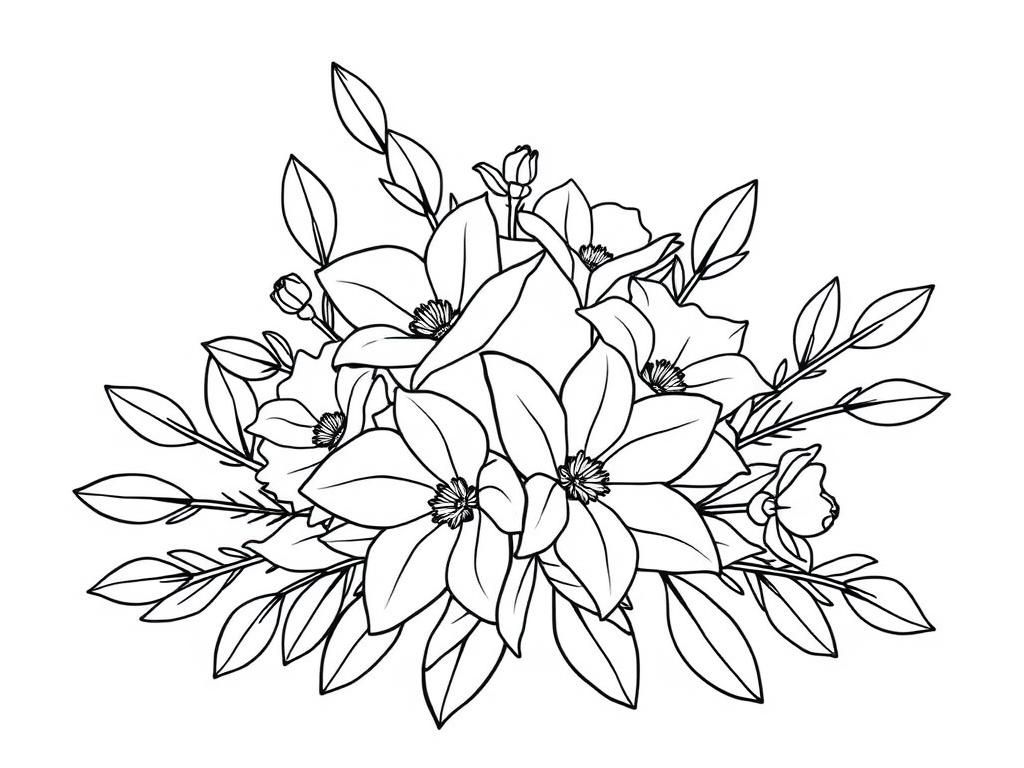 Flower Bouquet Coloring Page
