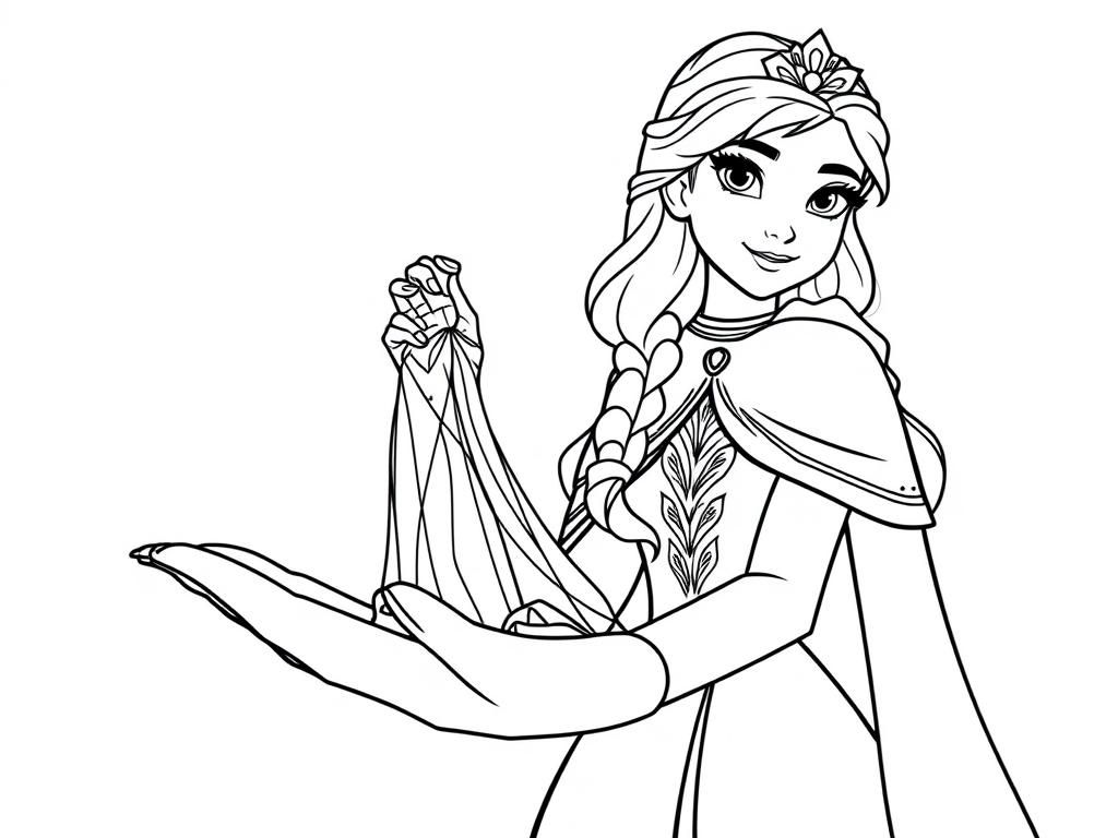 Elsa Frozen Princess Coloring Page