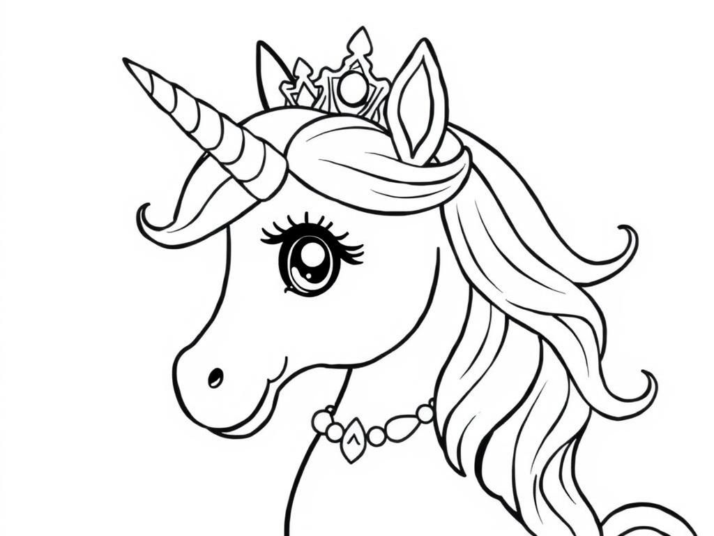 Unicorn Princess Coloring Page