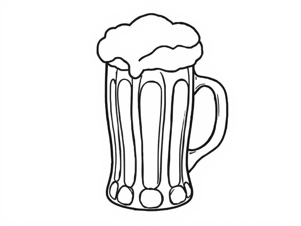Foamy Beer Mug Coloring Page