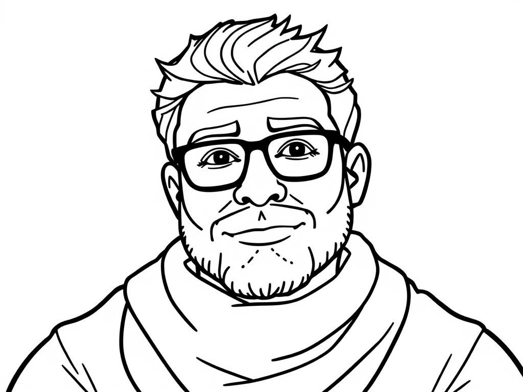 Man with Glasses Coloring Page