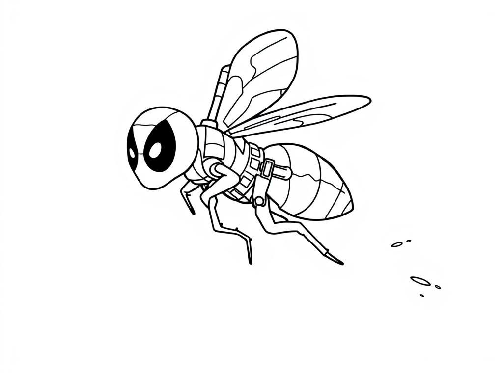 Cartoon Bee Coloring Page
