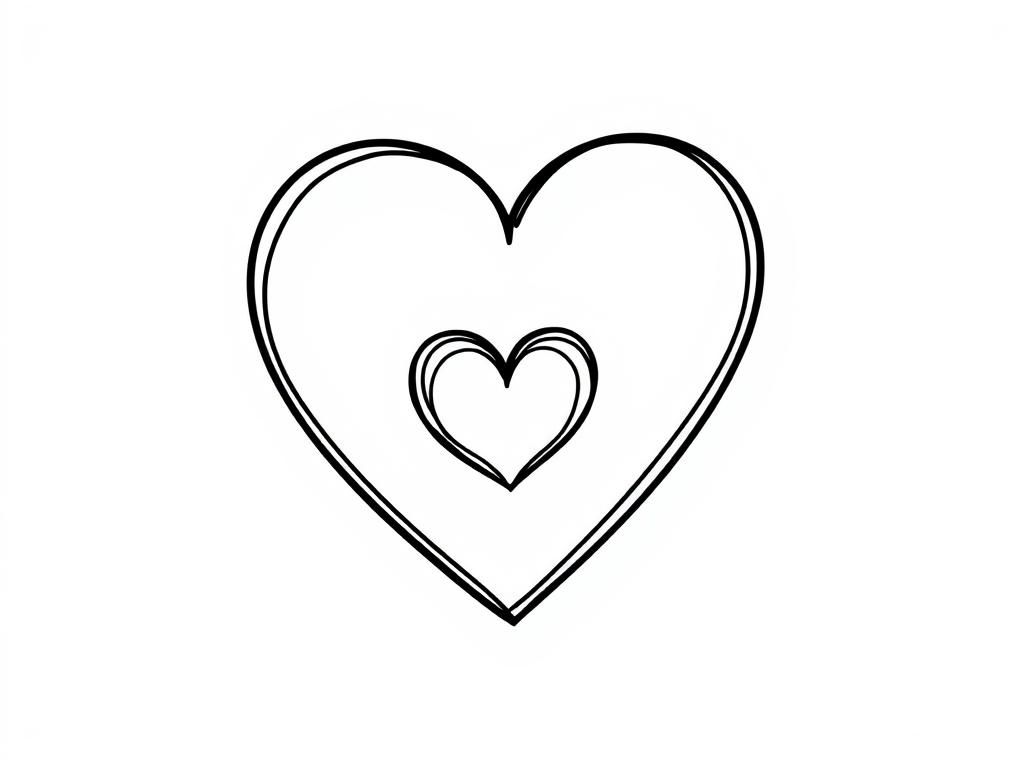 Simple Heart Coloring Page: A Delightful Design for All Ages - Coloring Page