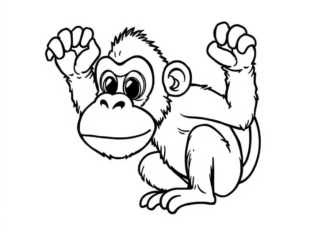 big monkey - Free Printable Coloring Page