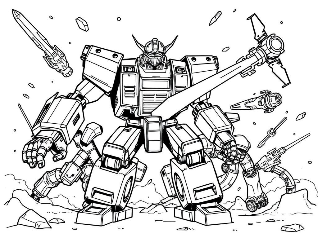 Robot Warrior Coloring Page