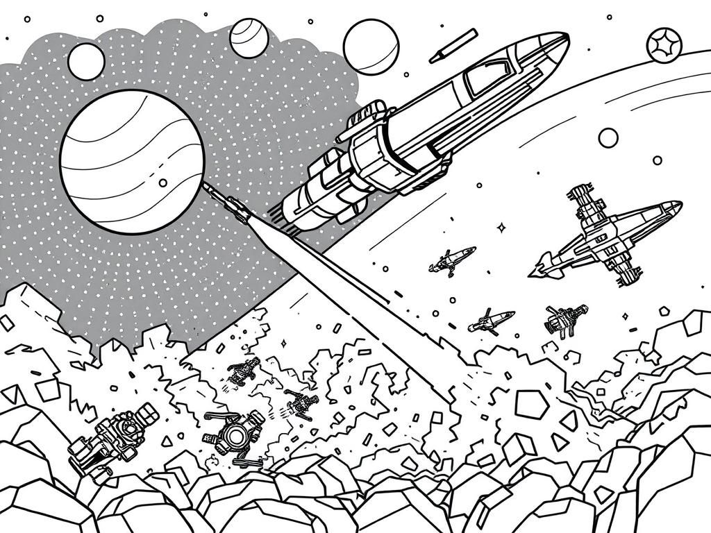Space Coloring Page