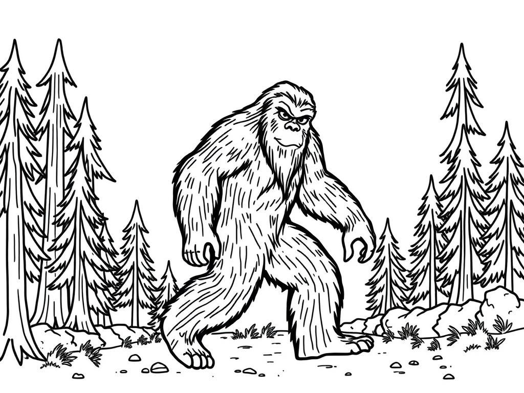 Bigfoot Coloring Page