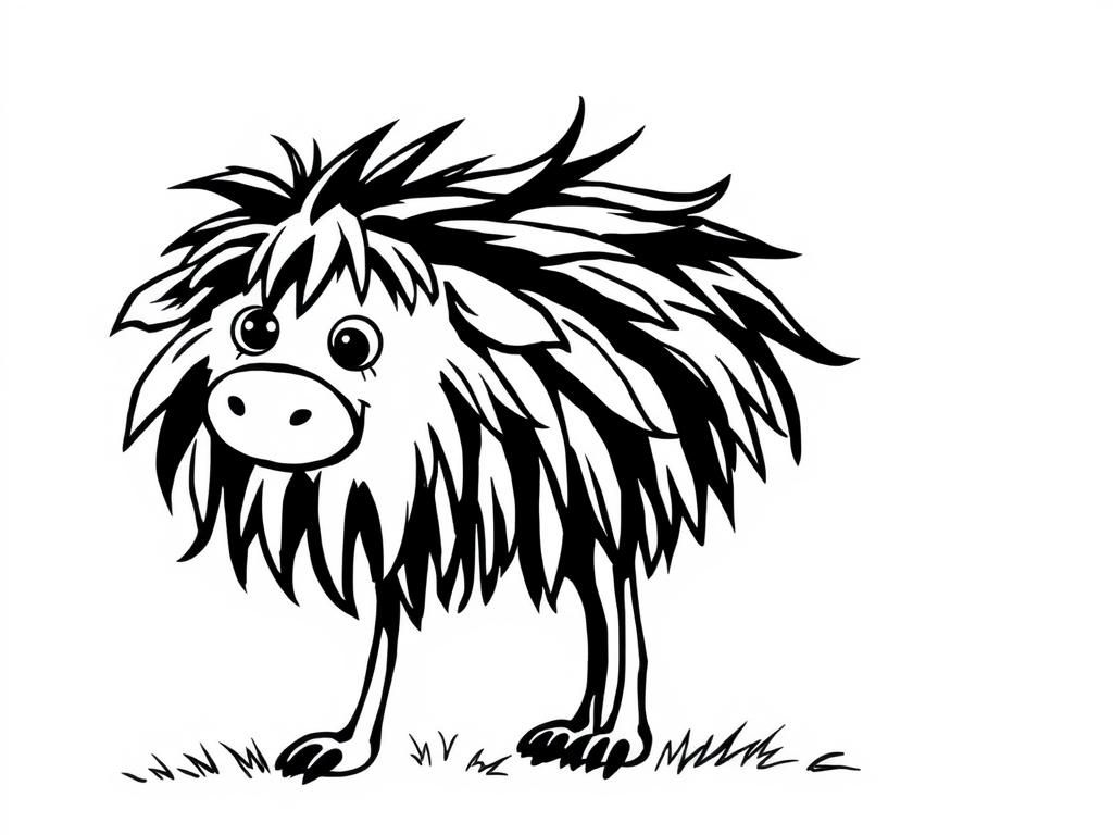 Shaggy Pig Coloring Page