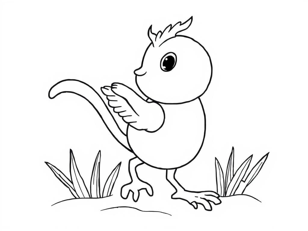 Cute Cartoon Bird Coloring Page