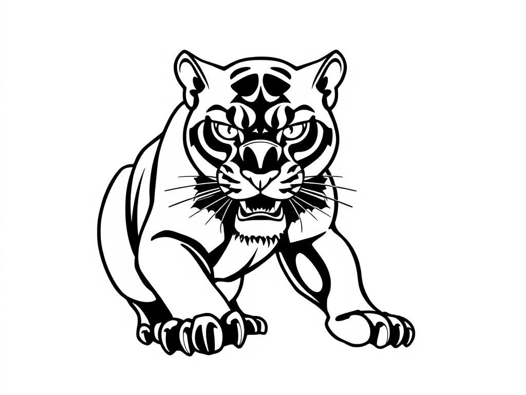 Fierce Tiger Coloring Page