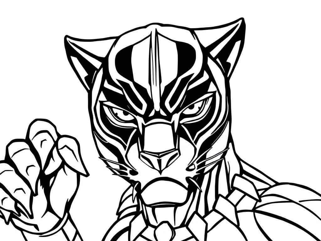 Black Panther Superheroes Coloring Page