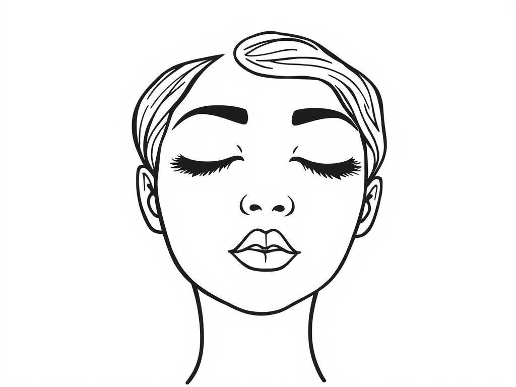 Serene Woman Face Coloring Page