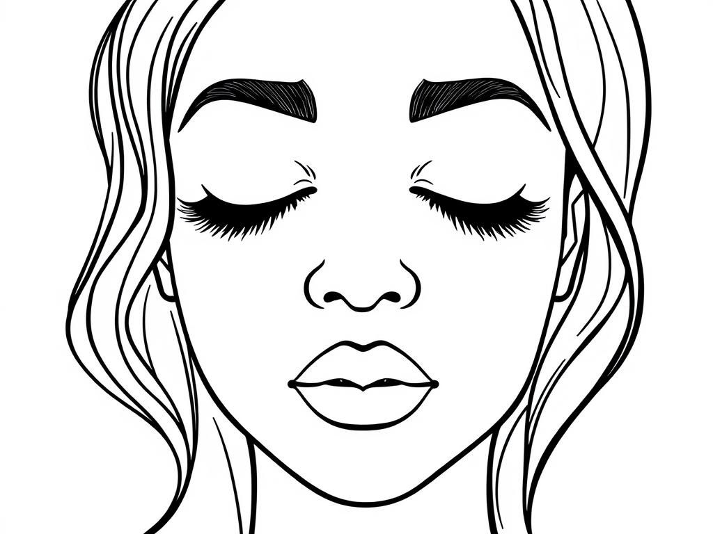 Serene Woman Face Coloring Page