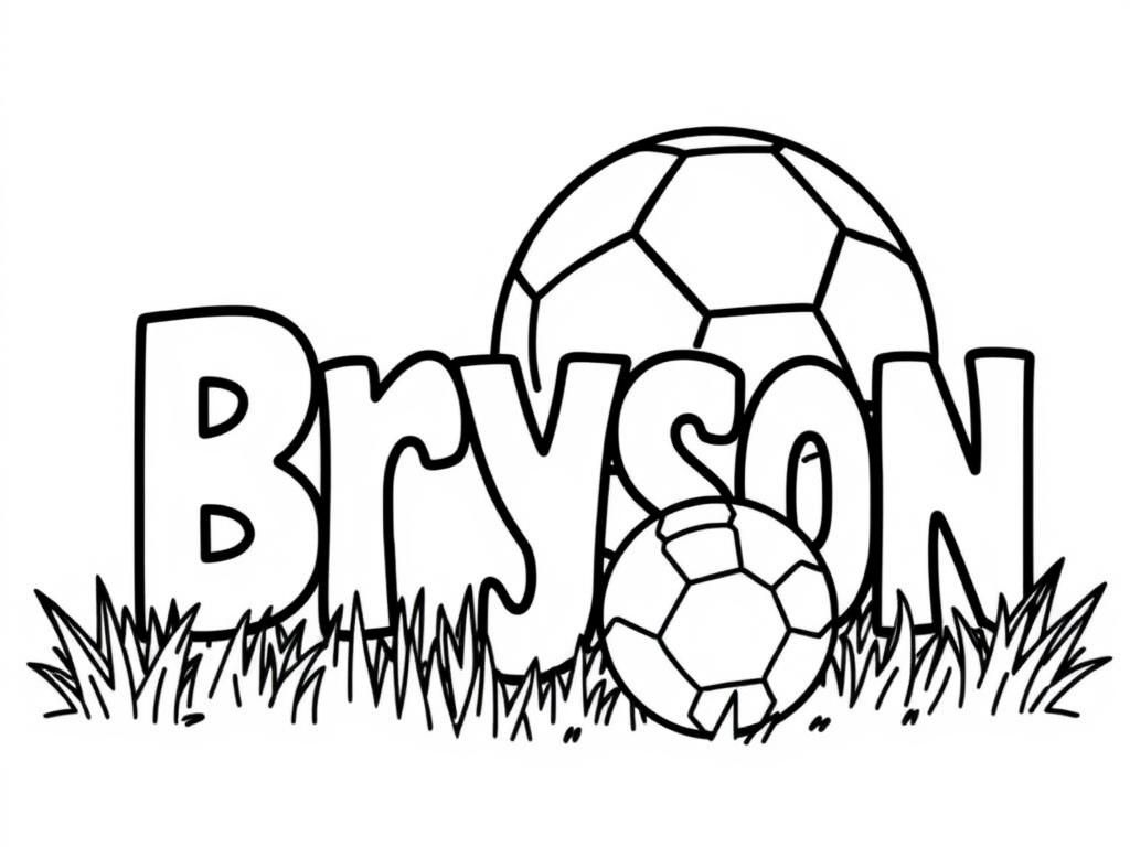 Bryson Soccer Coloring Page