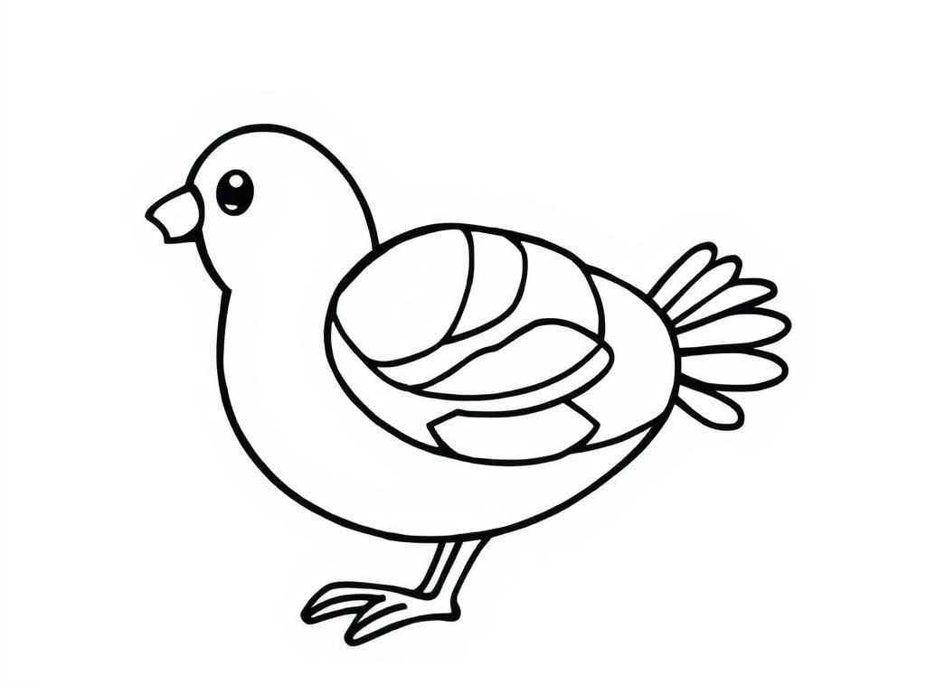 Cute Bird Coloring Page