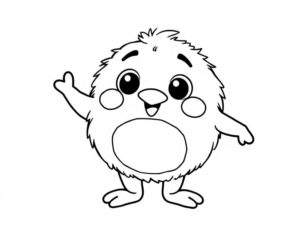 Furry Monster Coloring Page