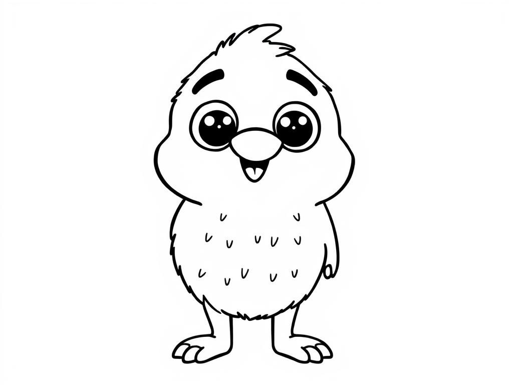 Cute Cartoon Bird Coloring