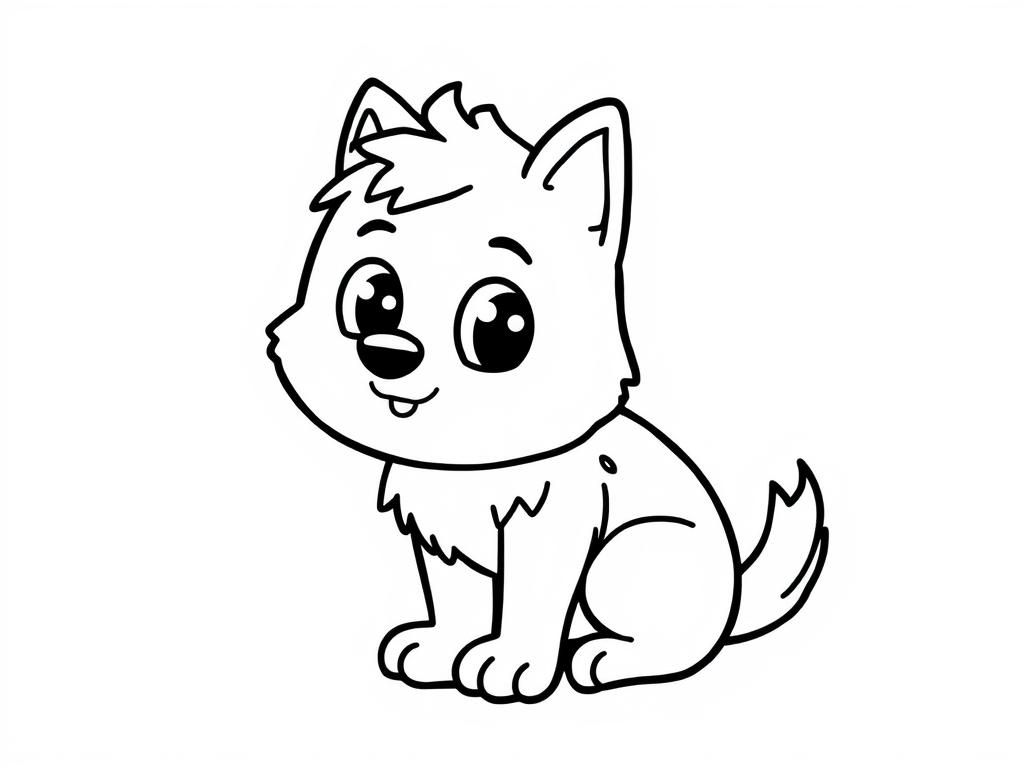 Cute Cartoon Dog Coloring Page