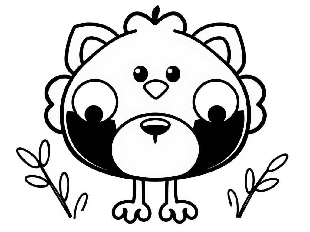 Cute Cartoon Lion Coloring Page
