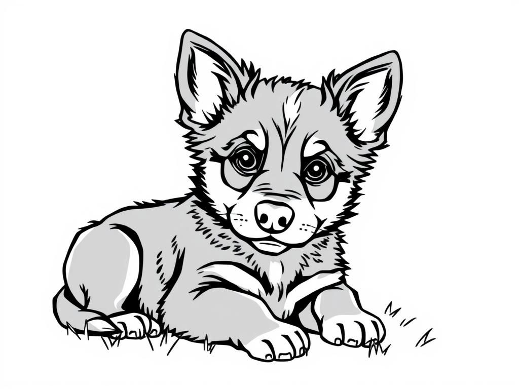 Wolf Puppy Coloring Page