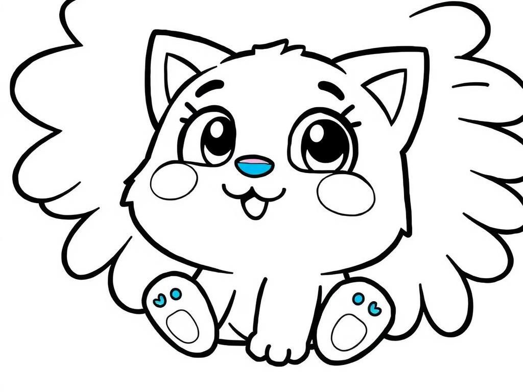 Cute Cat Coloring Page