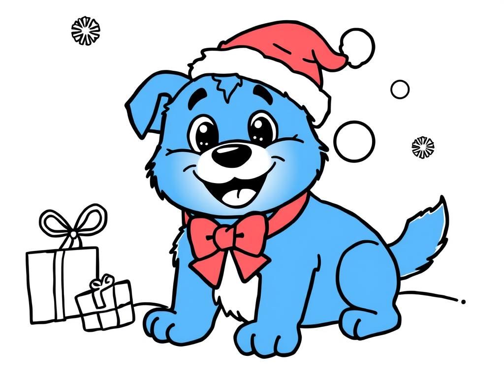 Kersthond kleurplaat