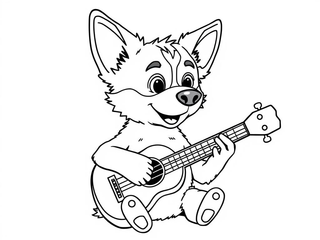 Preview of Bluey the blue heeler playing a ukelele