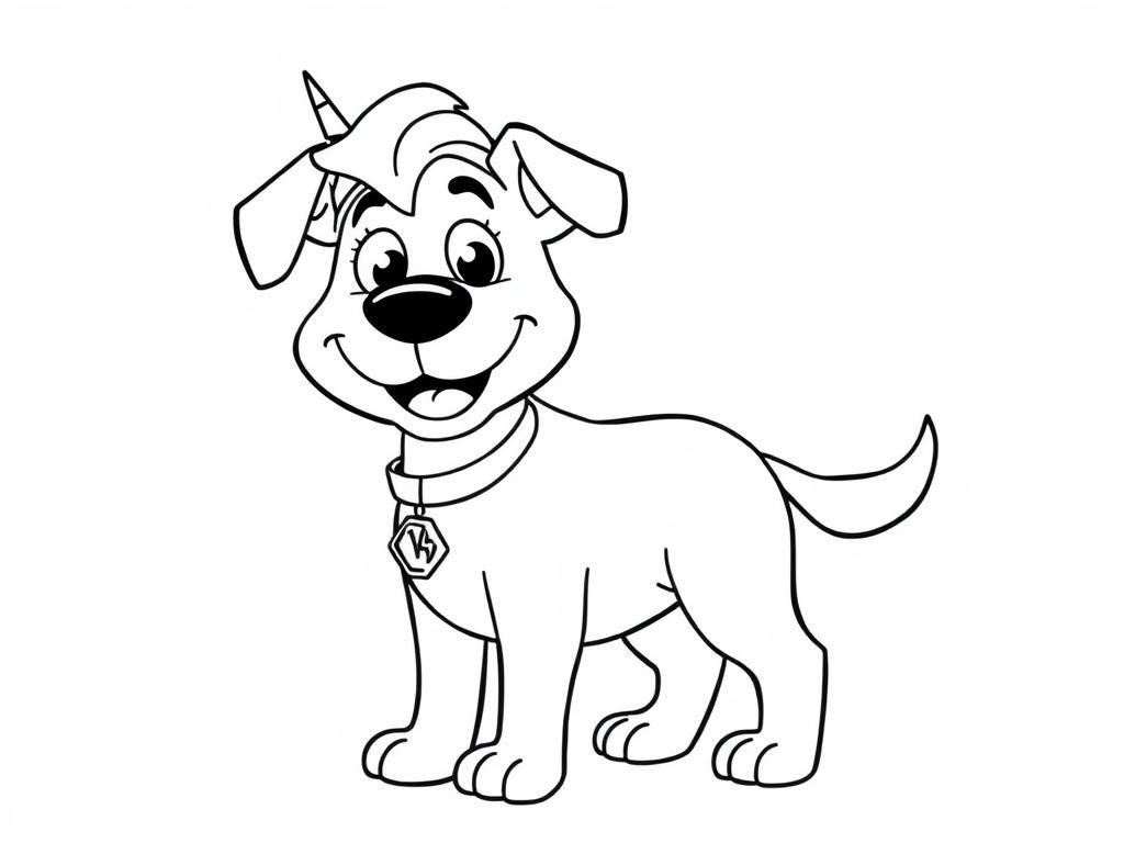 bluey the dog standing with elsa - Free Printable Coloring Page